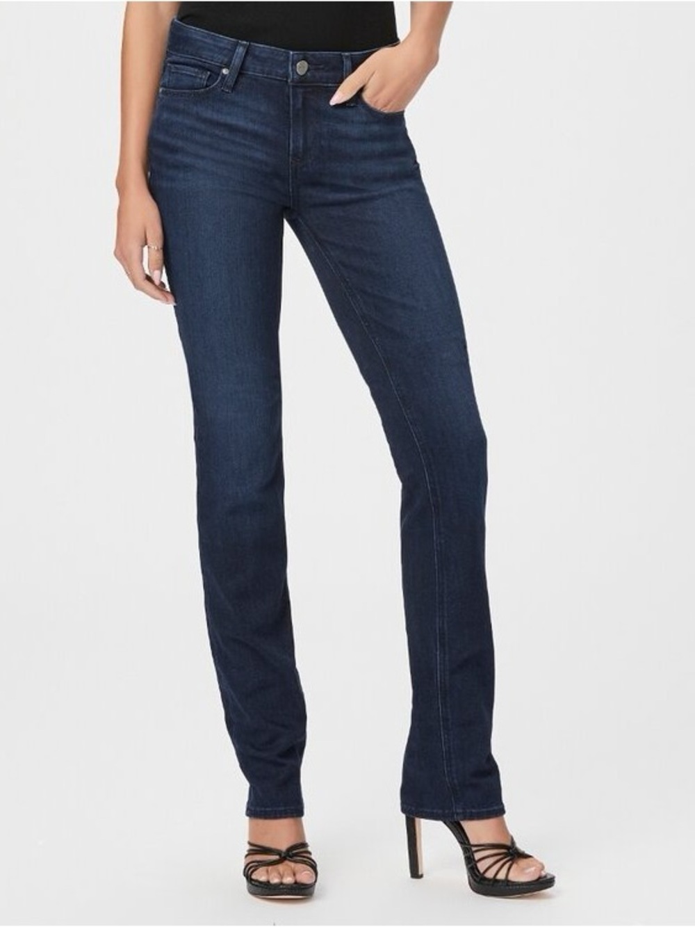 PAIGE Dark Indigo Straight-Leg Jeans